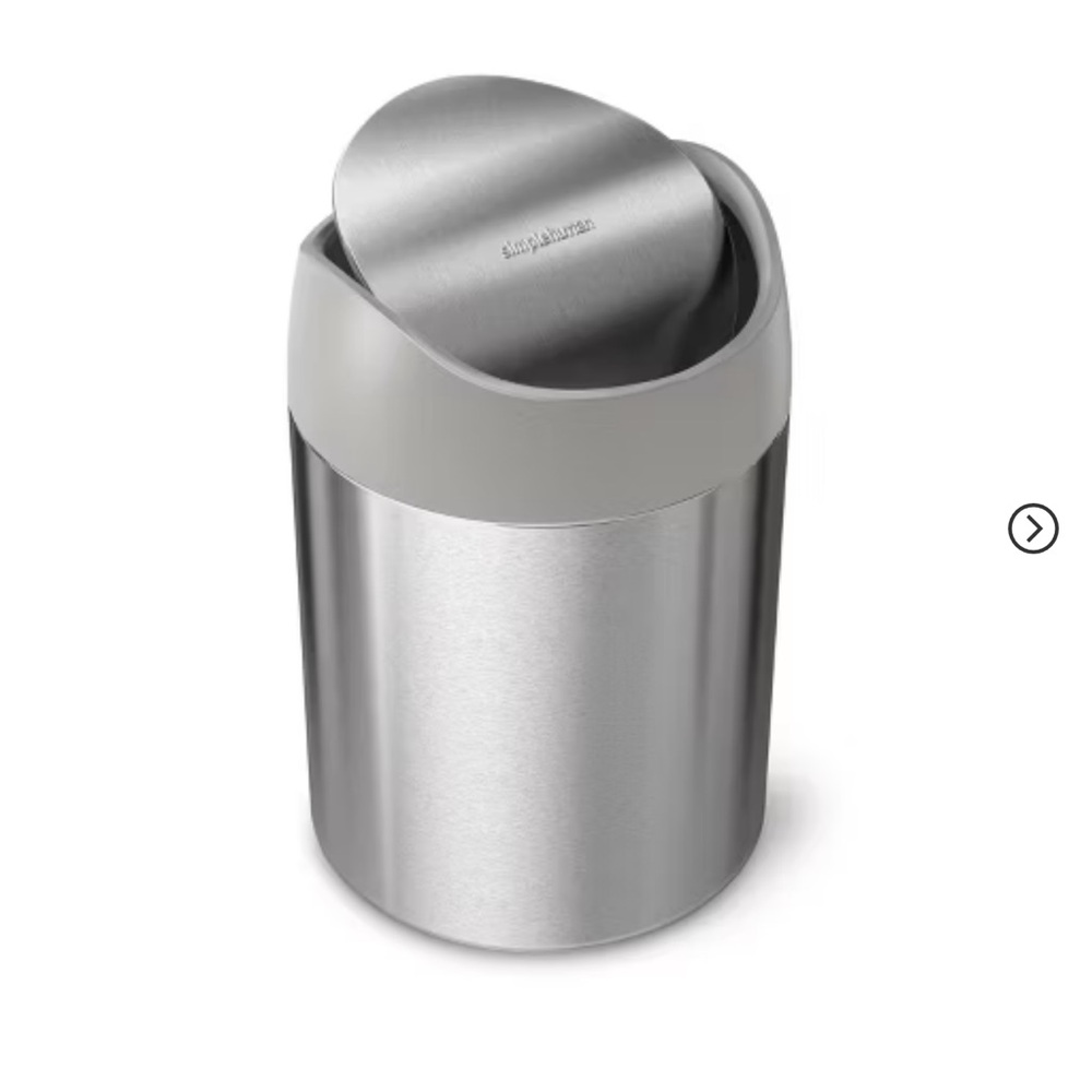 simplehuman Silver and Gray 1.5 liter Countertop Trash Can